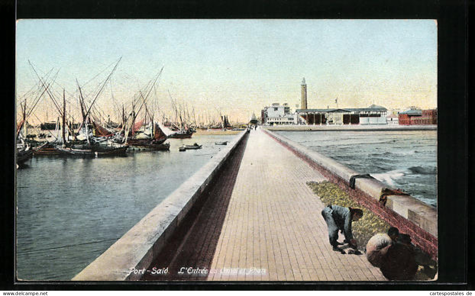 CPA Port Said, L`Entrée Du Canal Et Phare  - Sonstige & Ohne Zuordnung
