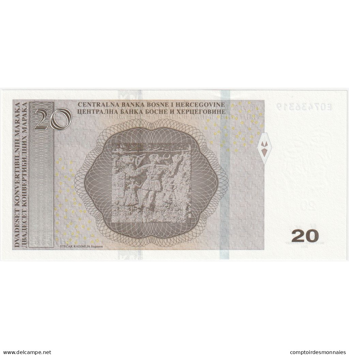 Bosnie-Herzégovine, 20 Convertible Maraka, 2012, KM:65a, NEUF - Bosnien-Herzegowina