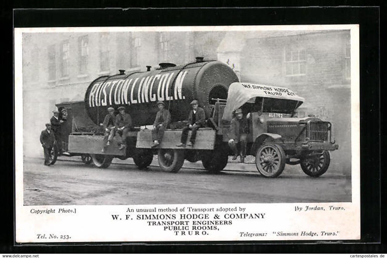 AK Truro, W. F. Simmons Hodge & Company, Transport Engineers, Lastkraftwagen Auf Der Strasse  - Camion, Tir