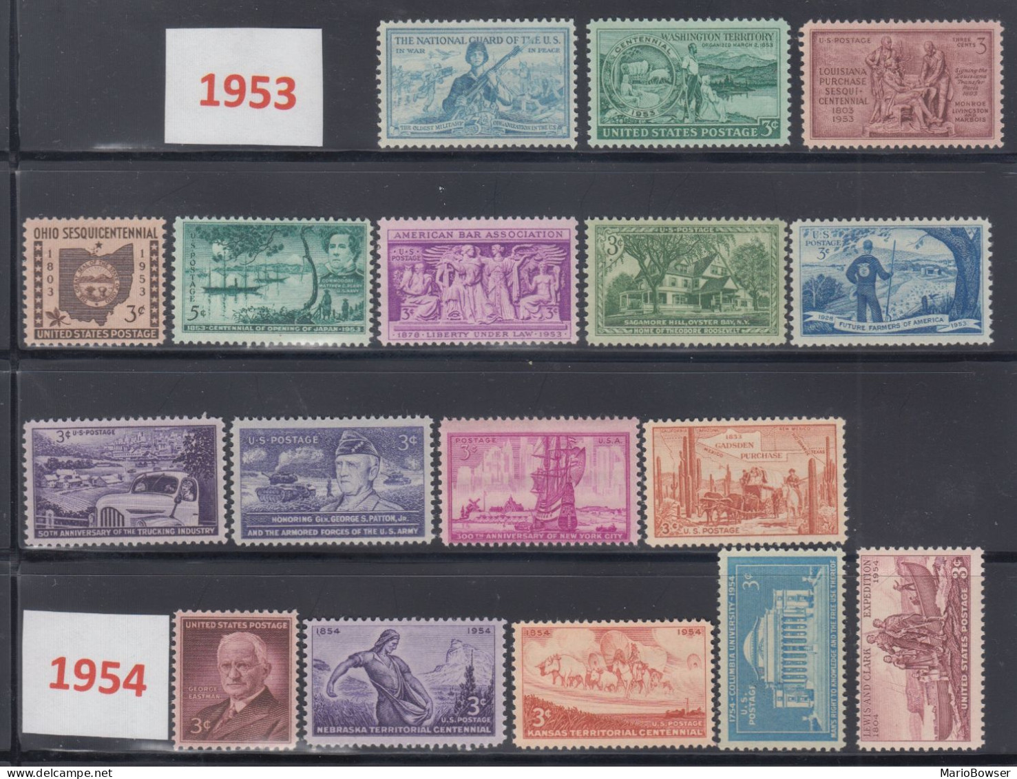 USA 1953-54 Full Year Commemorative MNH Stamps Set With 17 Stamps - Ganze Jahrgänge