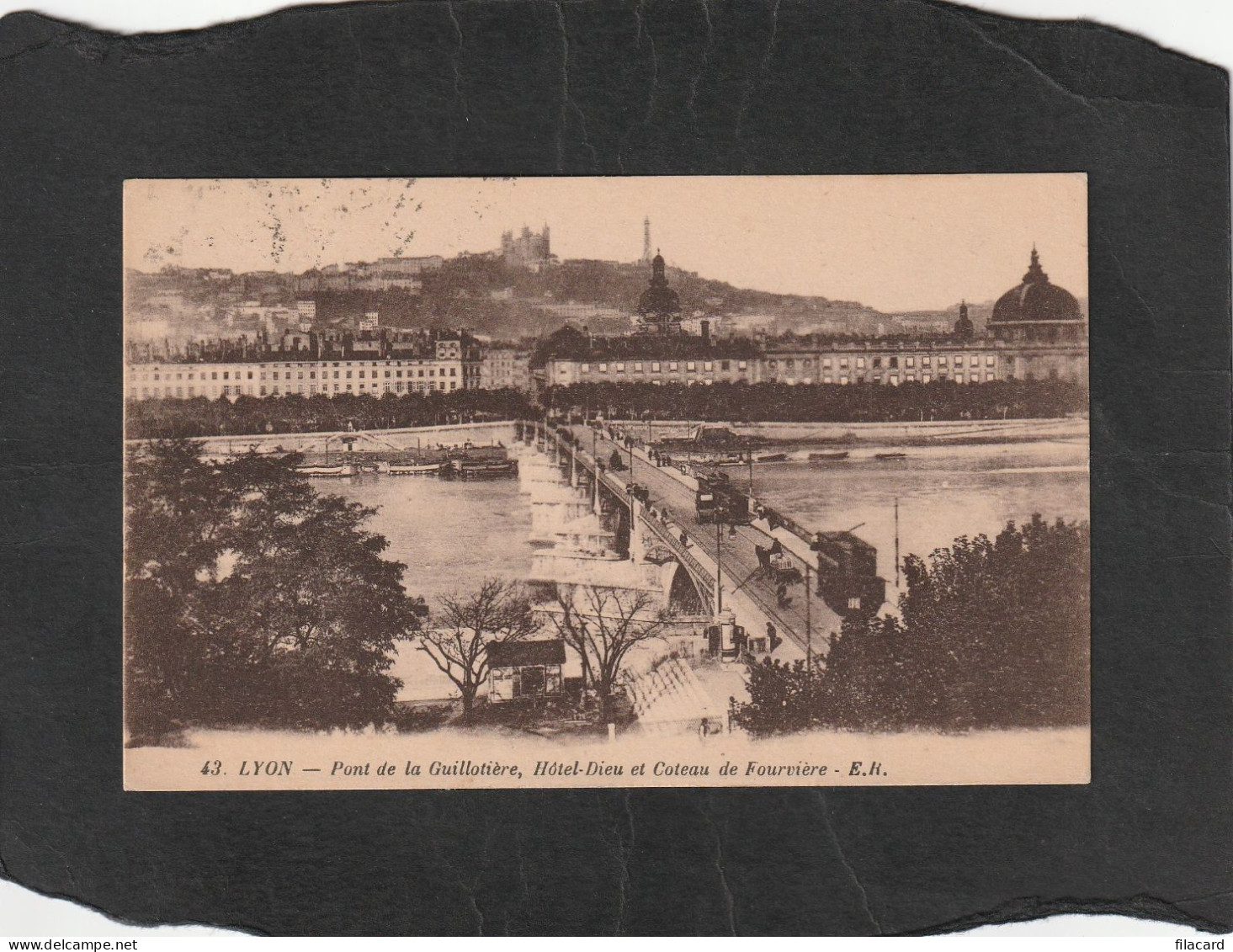 128799          Francia,    Lyon,    Pont  De La  Guillotiere,   Hotel-Dieu  Et  Coteau  De  Fourviere,   VG - Lyon 4