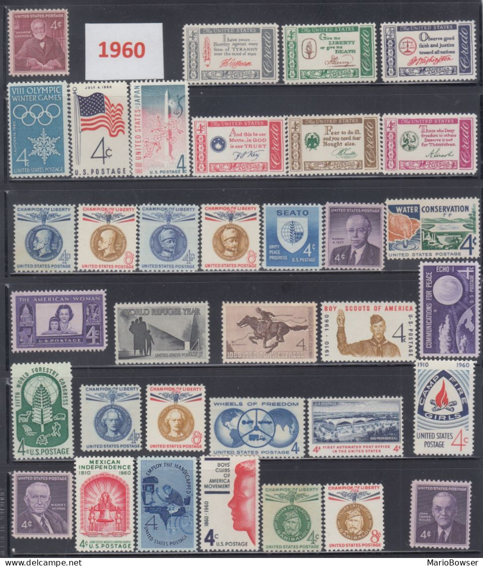 USA 1960 Full Year Commemorative MNH Stamps Set SC# 1139-1173 With 35 Stamps - Años Completos