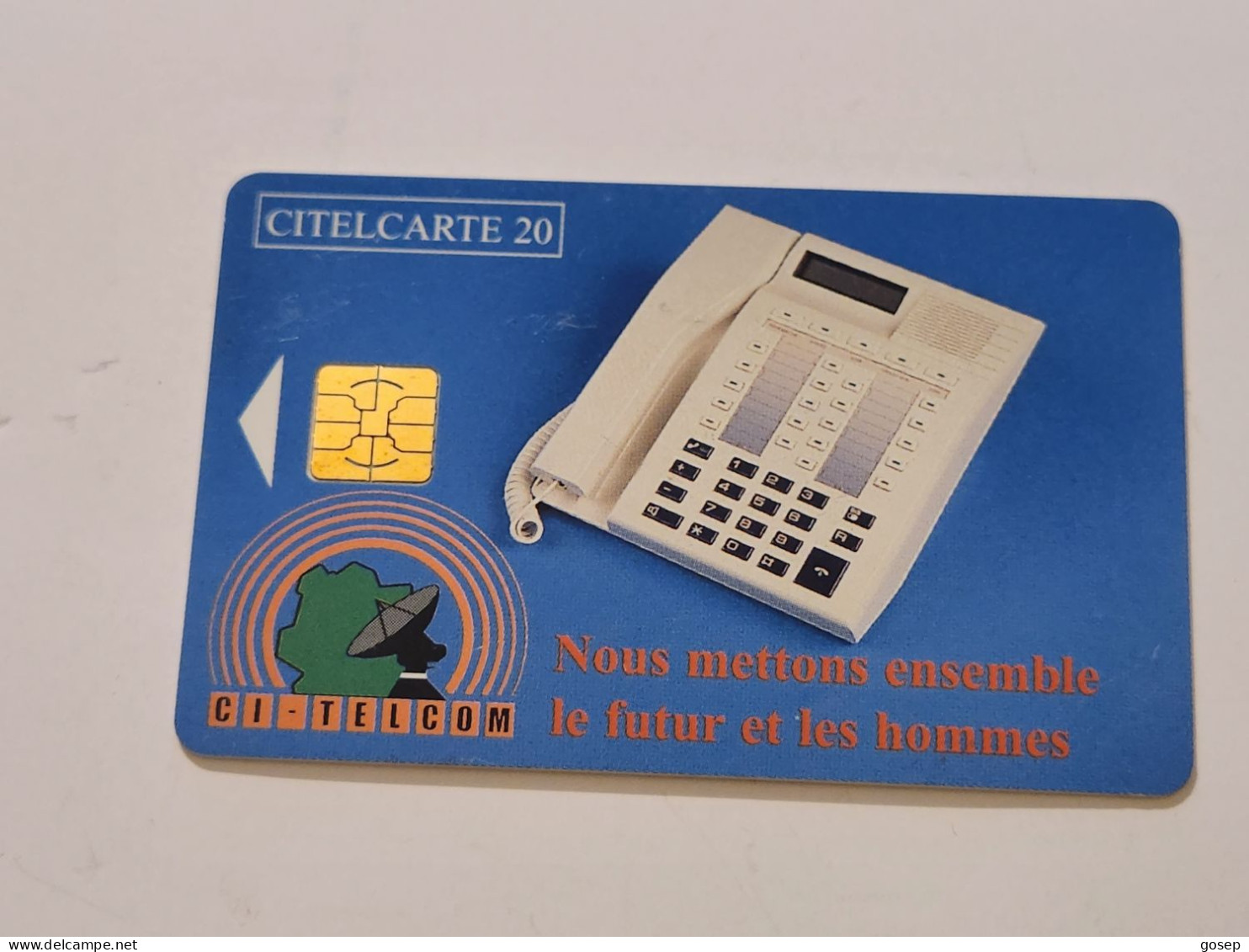 Ivory Coast-CI-CIT-0019A)-telephone Nous-(43)-(20units)-(000194637)-(tirage-150.000)-used Card+1card Prepiad Free - Costa D'Avorio