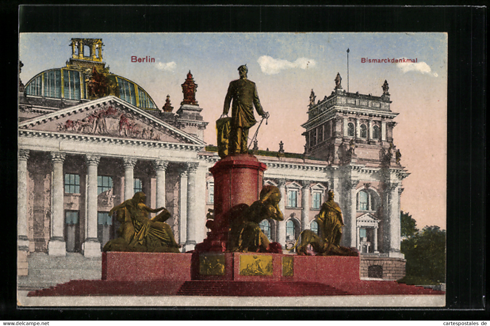 AK Berlin, Bismarckdenkmal Vor Dem Reichstagsgebäude  - Tiergarten