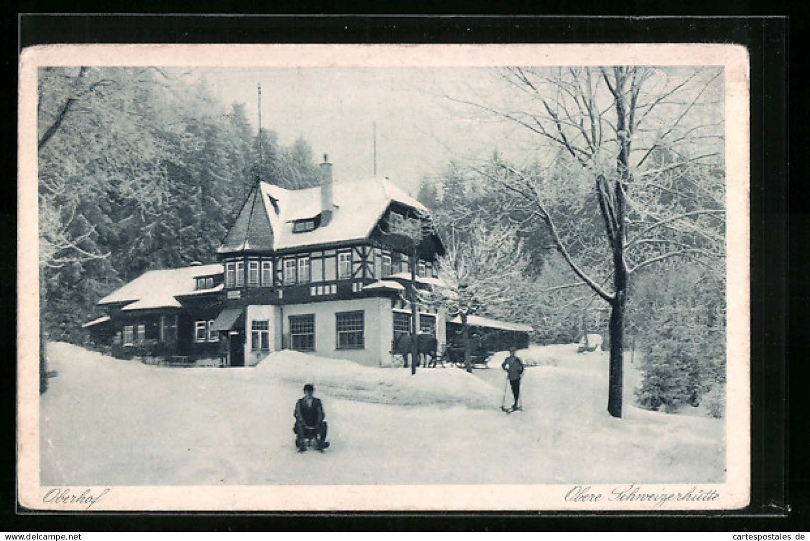 AK Oberhof, Schlittenfahrt An Der Oberen Schweizerhütte Im Schnee  - Oberhof