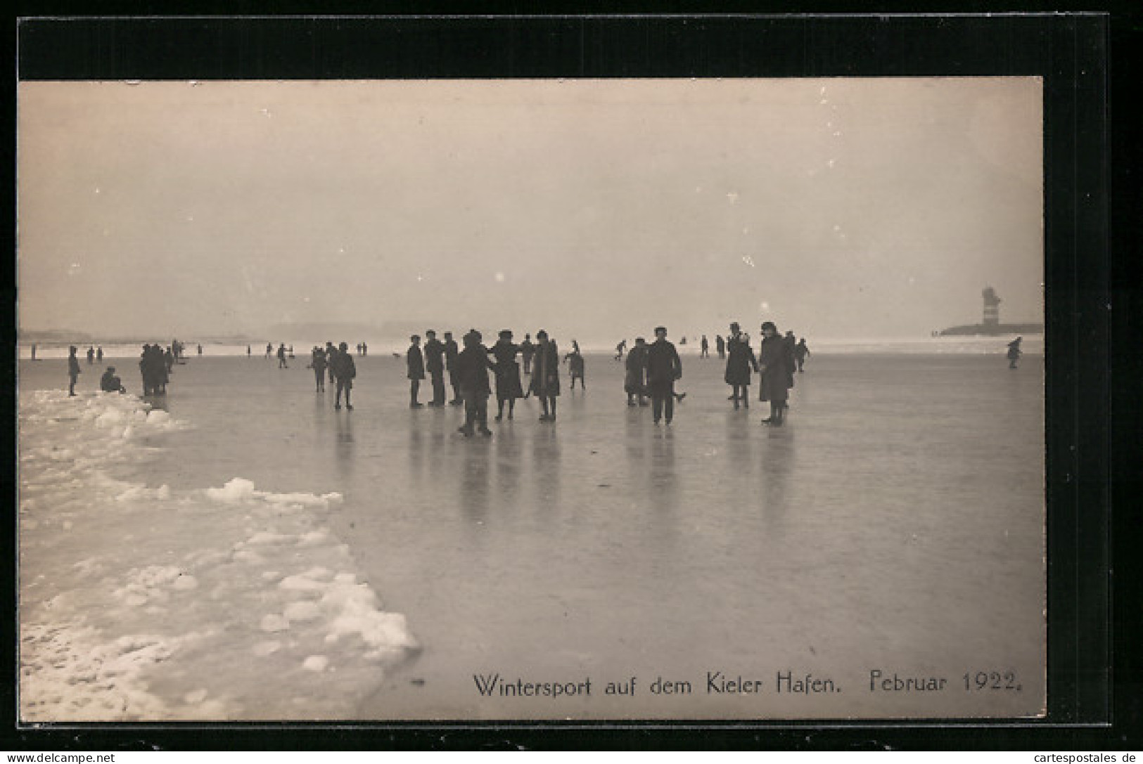 AK Kiel, Wintersport Auf Dem Kieler Hafen, Februar 1922  - Überschwemmungen