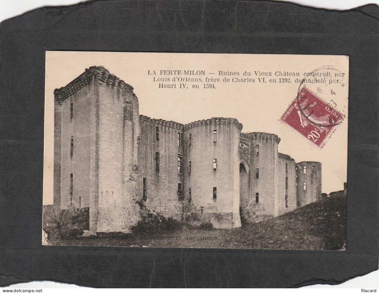 128802          Francia,     La  Ferte-Milon,   Ruines   Du  Vieux   Chateau,    VG - Villers Cotterets