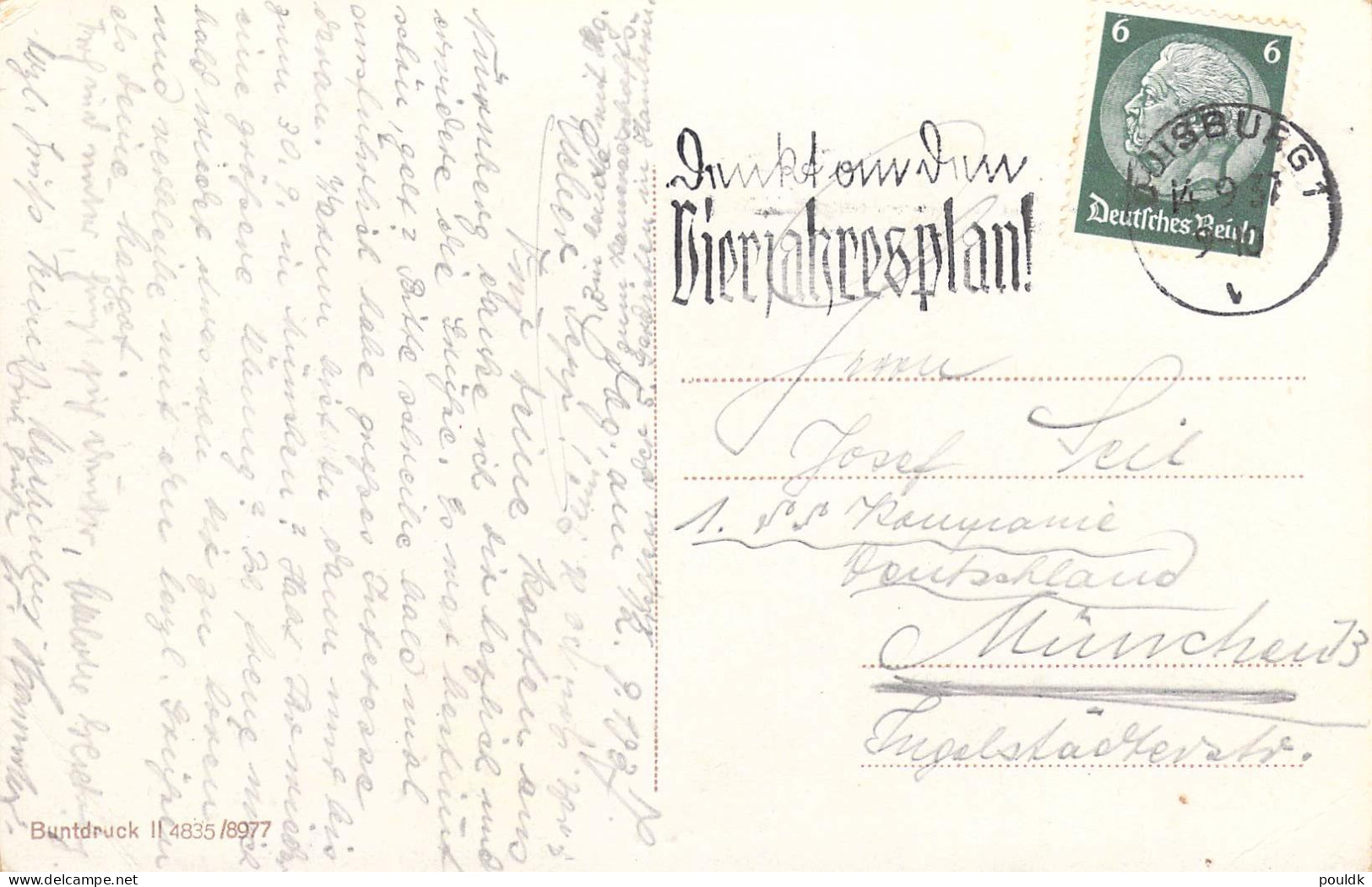 German SS Feldpost Before WW2: Postcard To 1. SS Kompanie SS-Standarte Deutschland In München Posted - Militaria
