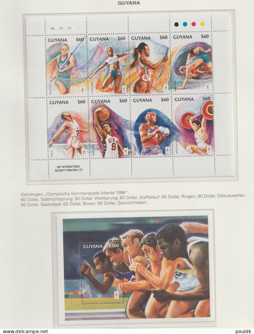 Guyana Two Souvenir Sheets From Olympic Games In Atlanta 1996 MNH/**. Postal Weight Approx. 0,04 Kg. Please Read - Ete 1996: Atlanta