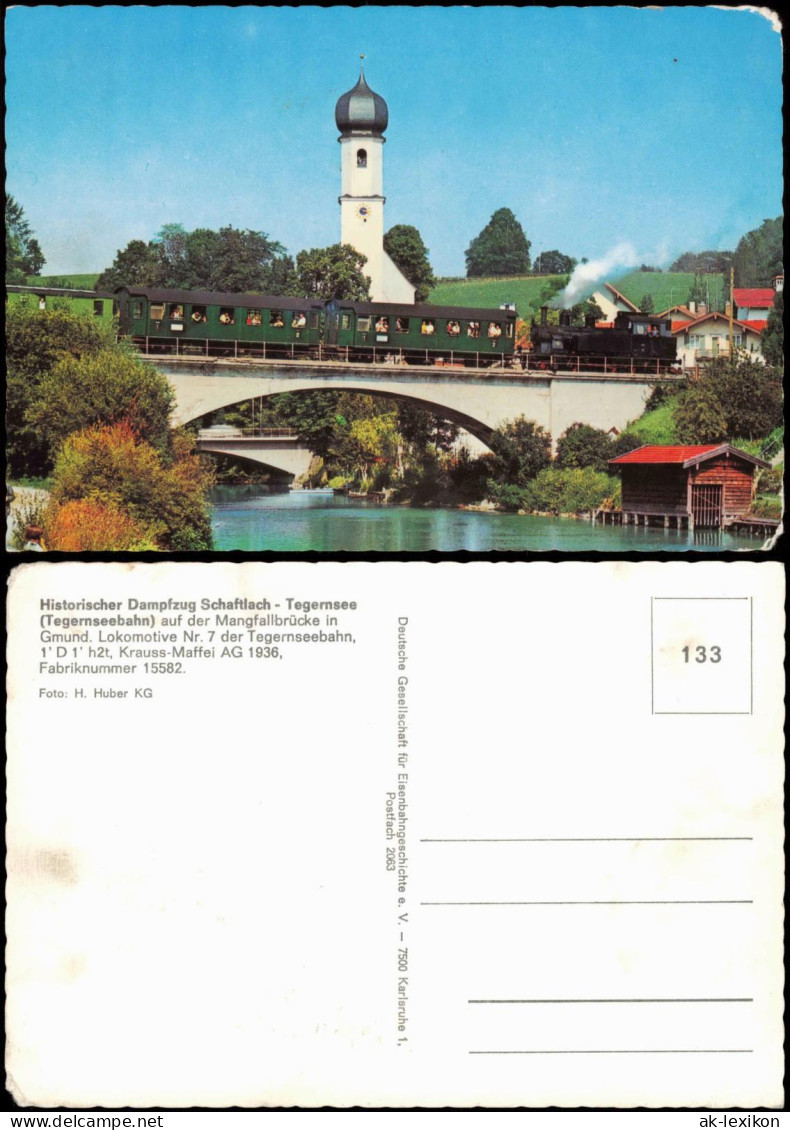 Historischer Dampfzug Schaftlach-Tegernsee  Mangfallbrücke In Gmund 1980 - Eisenbahnen