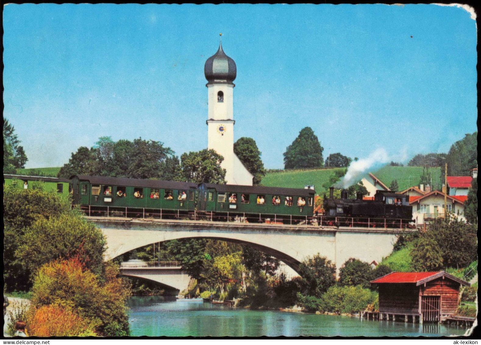 Historischer Dampfzug Schaftlach-Tegernsee  Mangfallbrücke In Gmund 1980 - Eisenbahnen