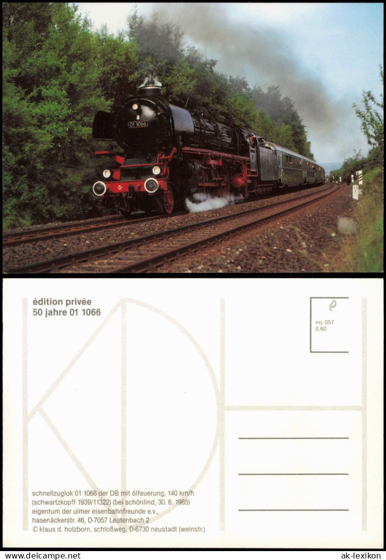 Verkehr & Eisenbahn Motivkarte Dampflokomotive Schnellzuglok 1980 - Trains