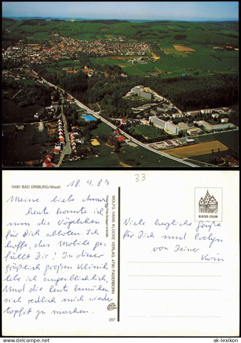 Ansichtskarte Bad Driburg Luftbild Luftaufnahme 1989 - Bad Driburg