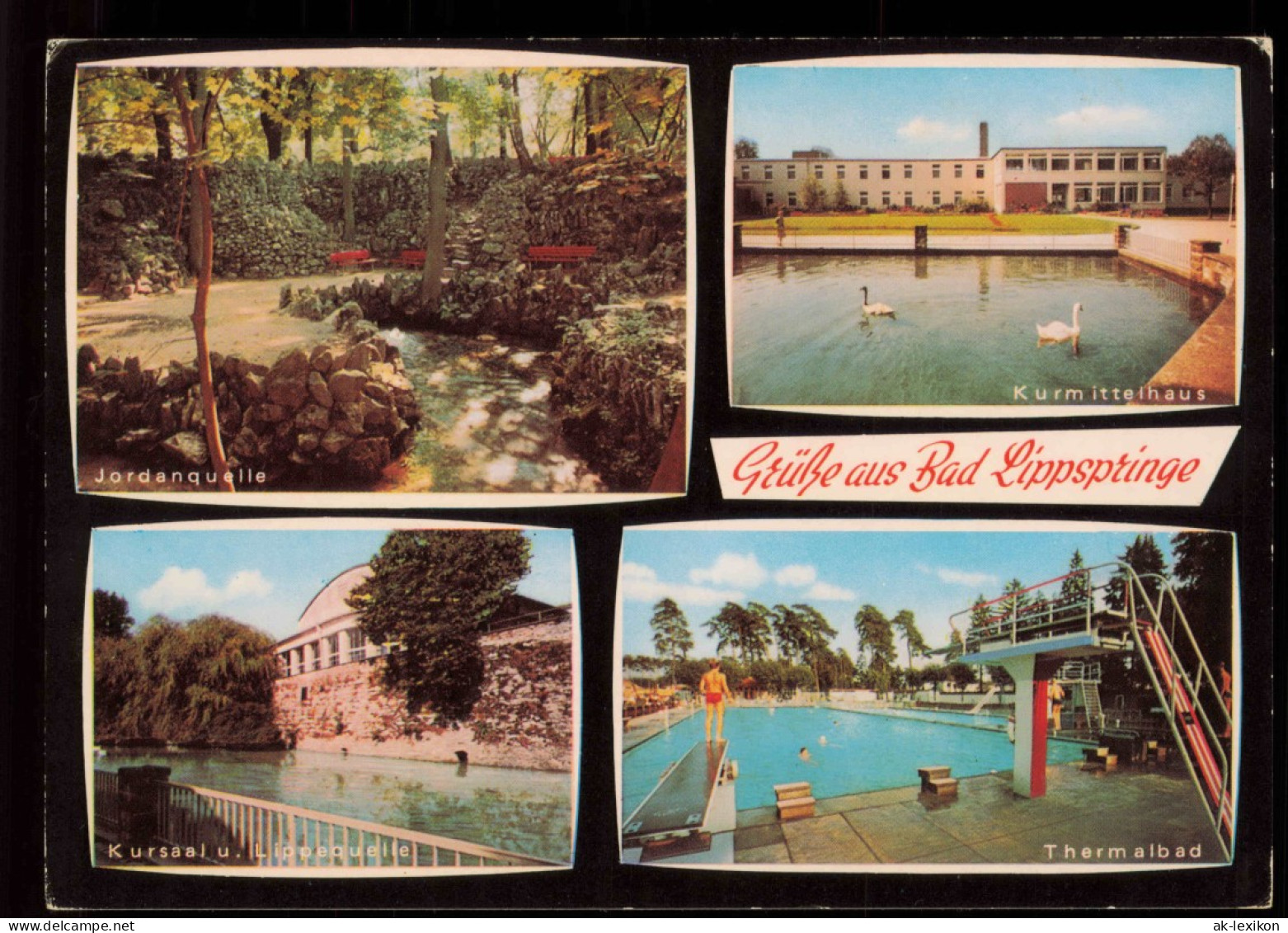 Bad Lippspringe Mehrbildkarte Mit Kurmittelhaus Thermalbad Jordanquelle 1965 - Bad Lippspringe
