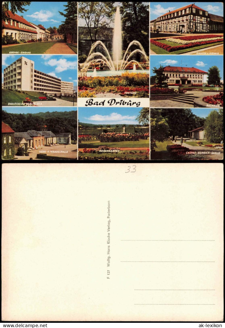 Bad Driburg Mehrbildkarte Mit 8 Foto-Ansichten Ortsansichten 1980 - Bad Driburg