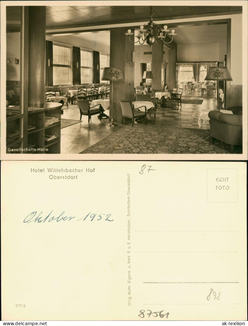 Oberstdorf (Allgäu) Hotel Wittelsbacher Hof Gesellschafts-Halle 1952 - Oberstdorf