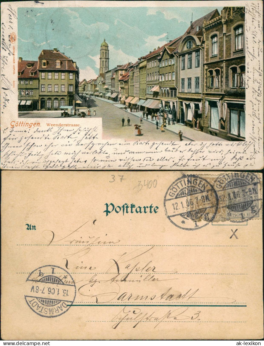 Ansichtskarte Göttingen Weenderstraße 1906 - Göttingen