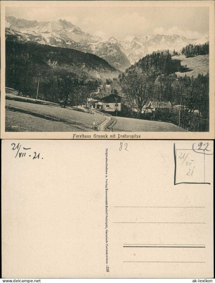 Partenkirchen-Garmisch-Partenkirchen Forsthaus Graseck Mit Dreitorspitze 1922 - Garmisch-Partenkirchen