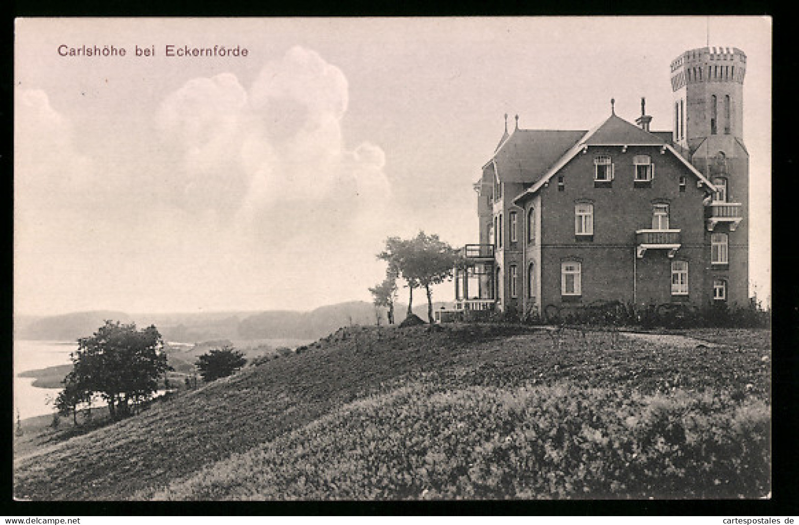 AK Eckernförde, Gebäude Mit Turm Auf Der Carlshöhe  - Eckernfoerde