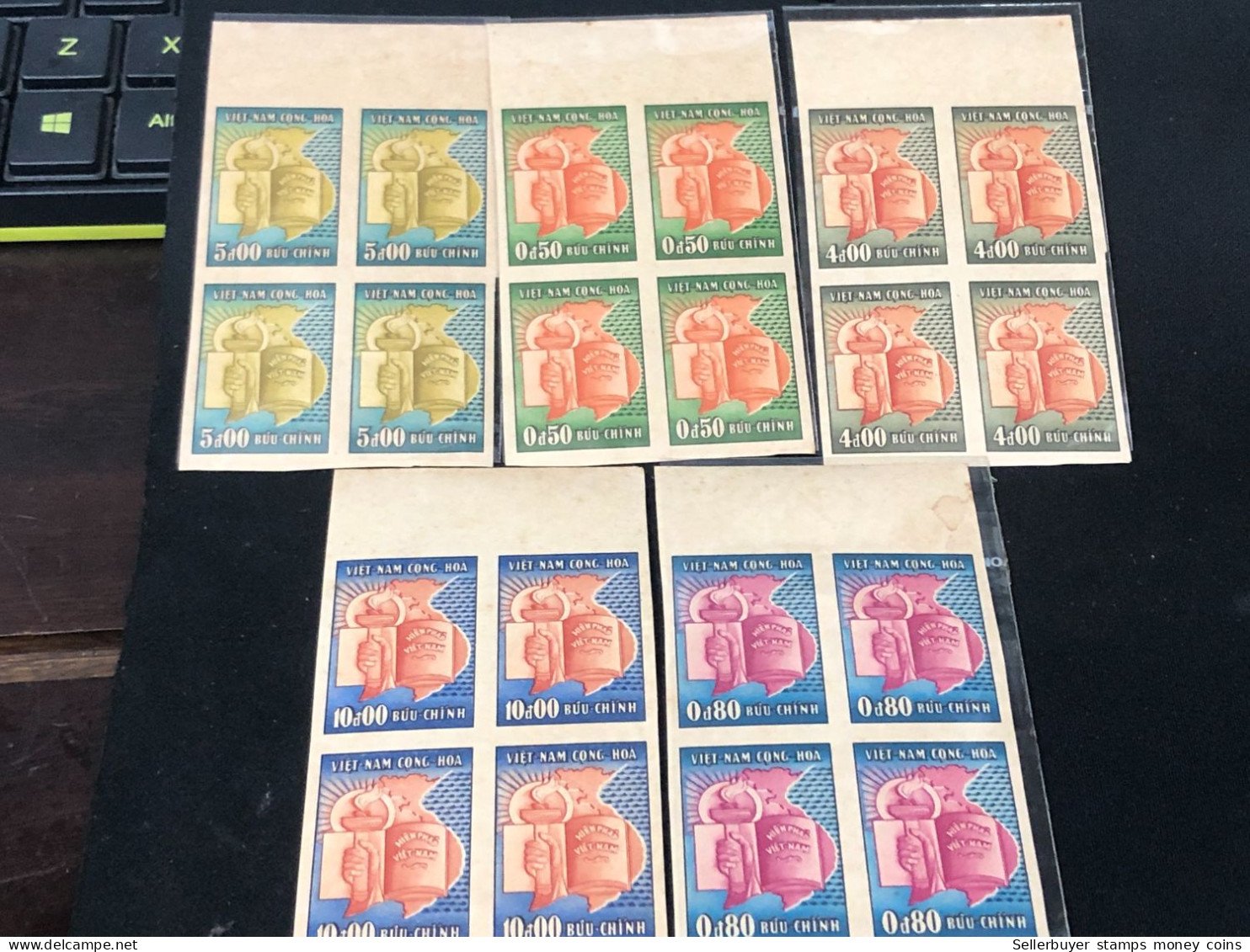 VIET NAM SOUTH STAMPS (Not Imperf.1957-ASSEMBLEC 5 Block)20 STAMPS Rare - Vietnam