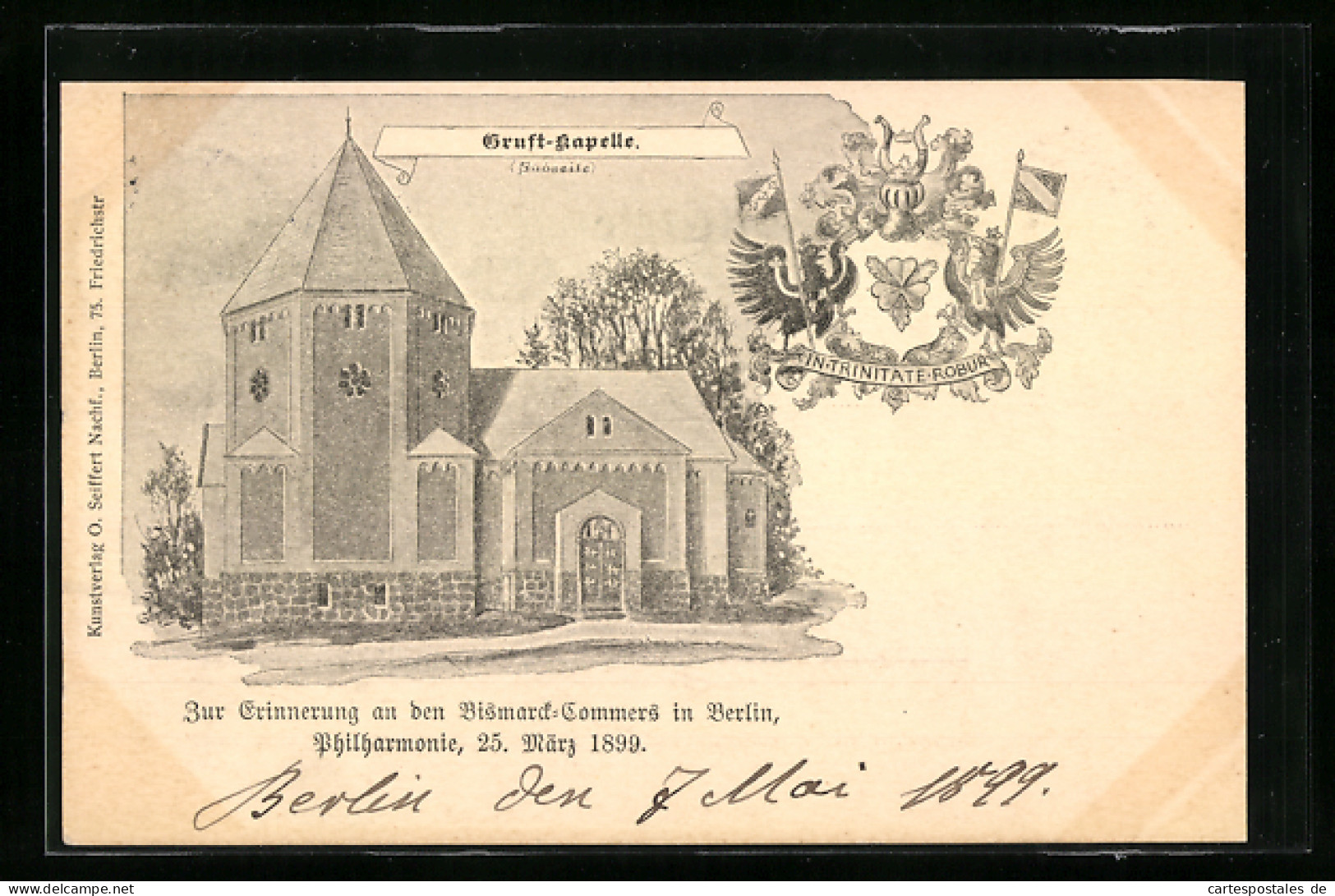 AK Friedrichsruh, Südseite Der Gruft-Kapelle, Wappen In-Trinitate-Robur  - Friedrichsruh