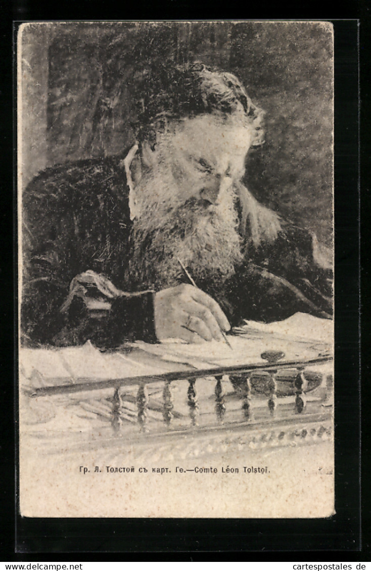 Künstler-AK Comte Leon Tolstoi Beim Schreiben  - Writers