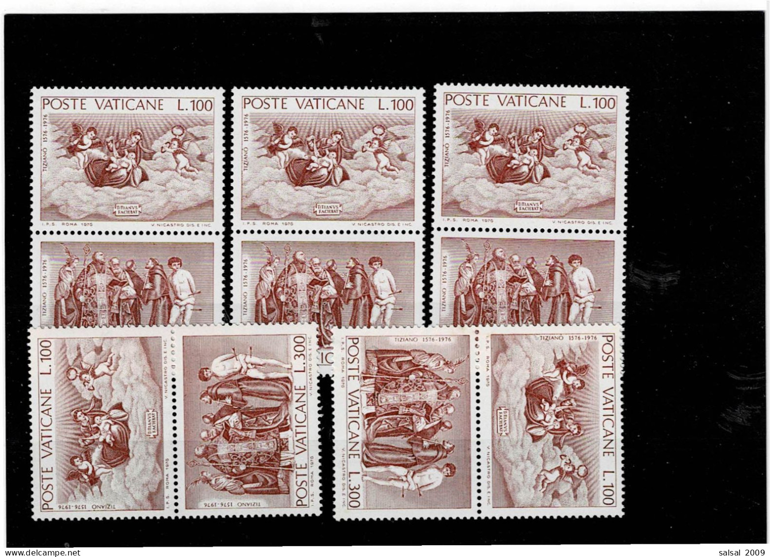 VATICANO ,"Tiziano",5 Dittici MNH ,qualita Ottima - Unused Stamps