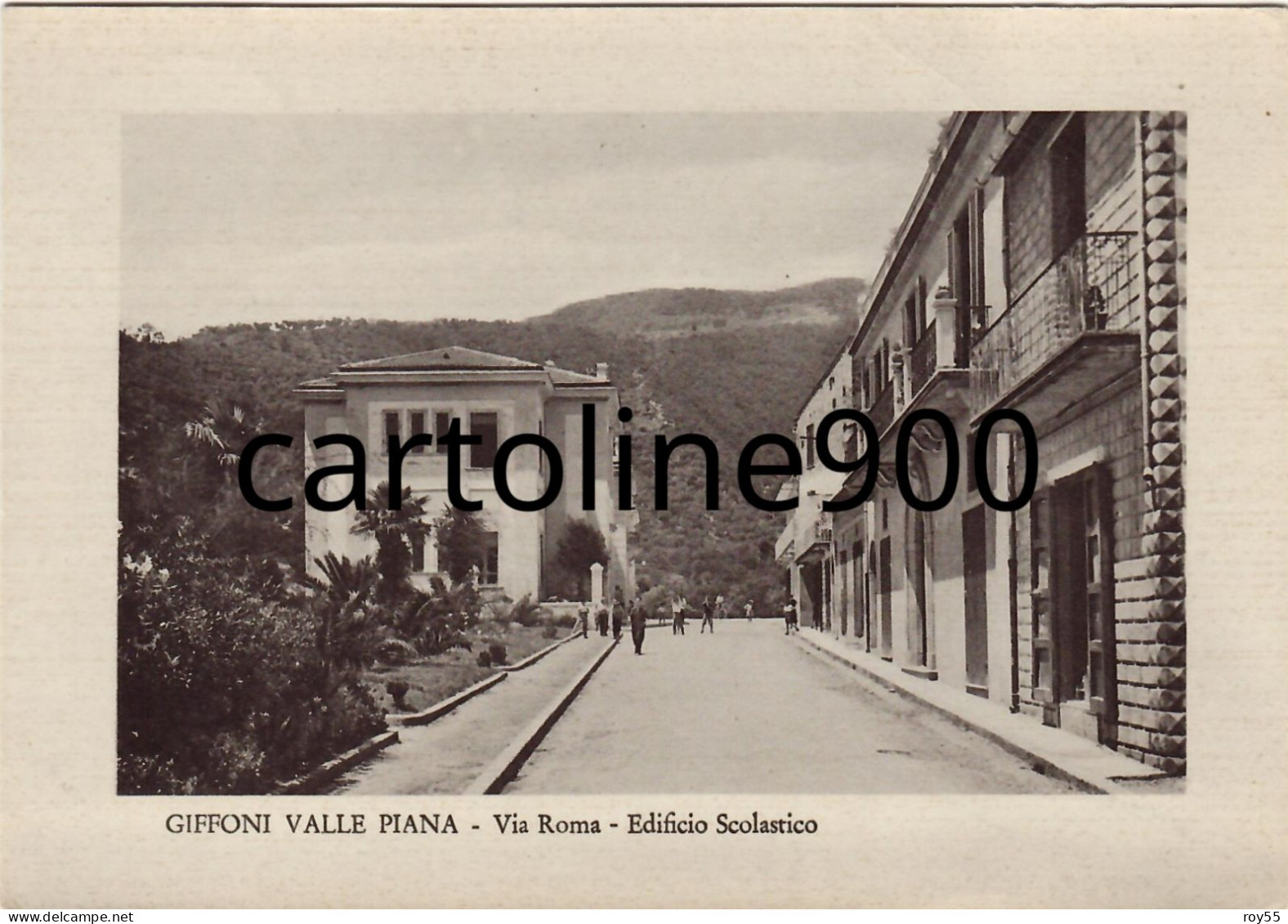 Campania-salerno-giffoni Valle Piana Via Roma Edificio Scolastico Scuola Anni 50 - Other & Unclassified