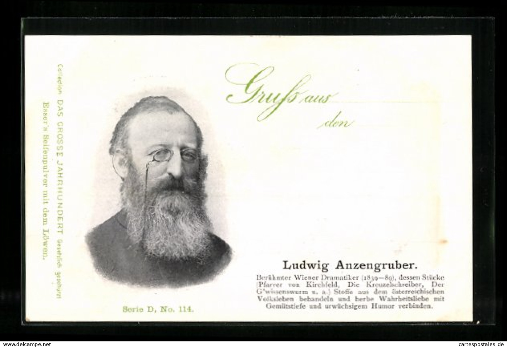 AK Ludwig Anzengruber, österreichischer Dramatiker  - Ecrivains