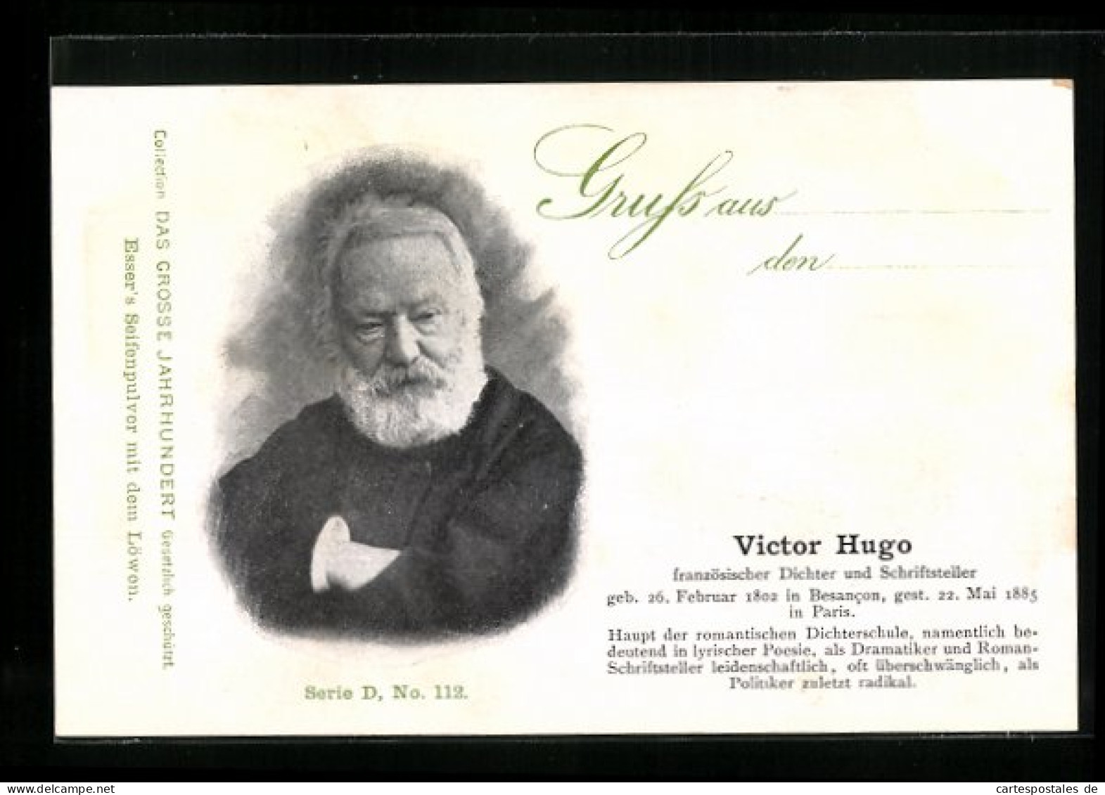 AK Portrait Schriftsteller Victor Hugo Mit Bart Im Anzug  - Writers