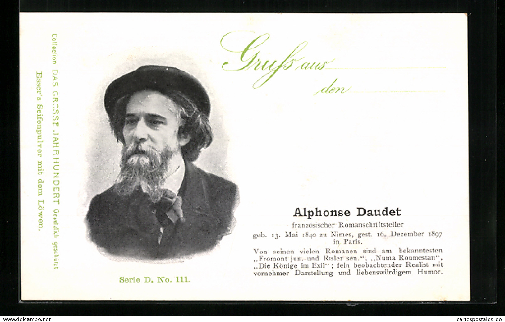 AK Porträt Von Alphonse Daudet, Französicher Romanschriftsteller  - Schriftsteller