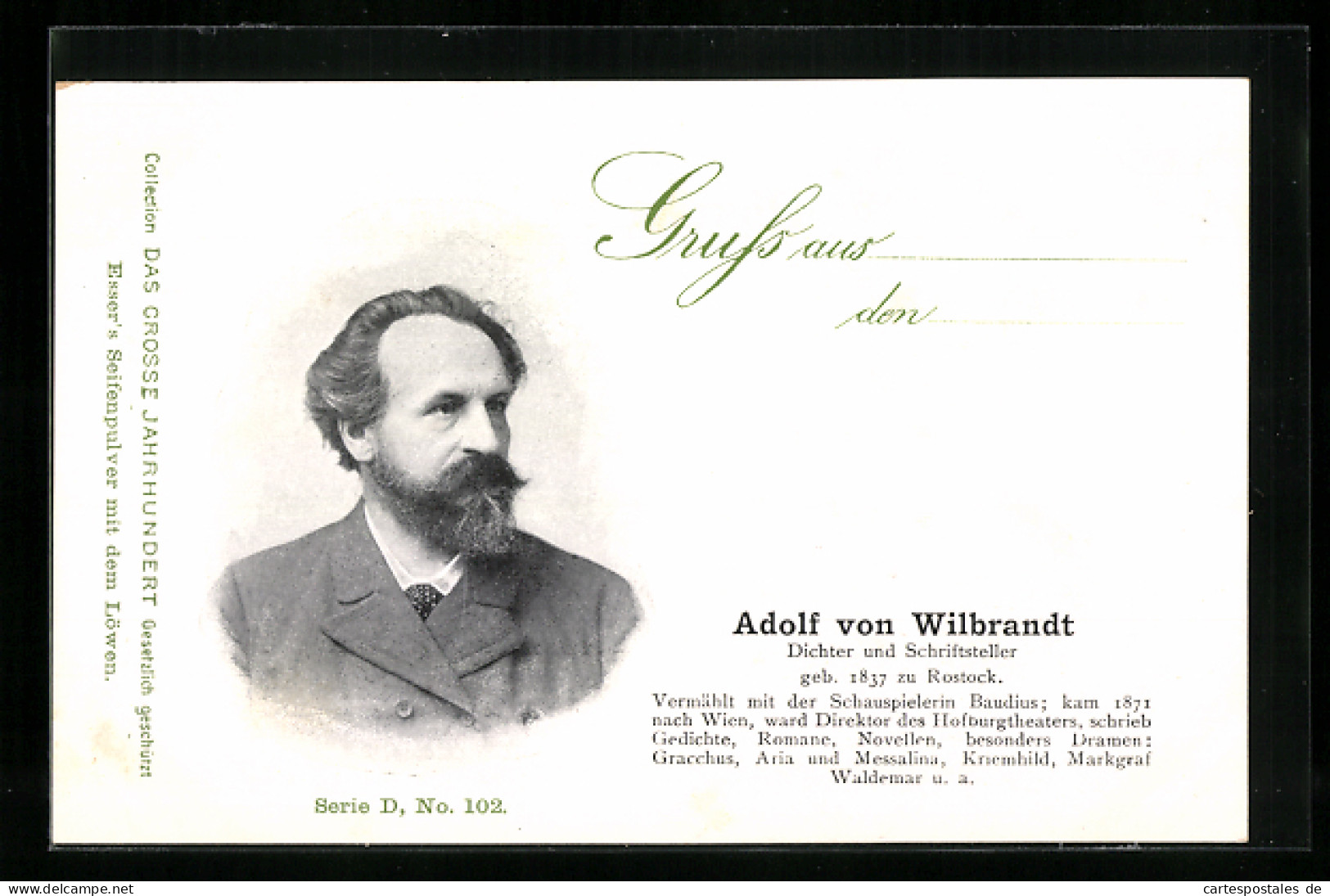 AK Dichter & Schriftsteller Adolf Von Wilbrandt Im Portrait  - Scrittori