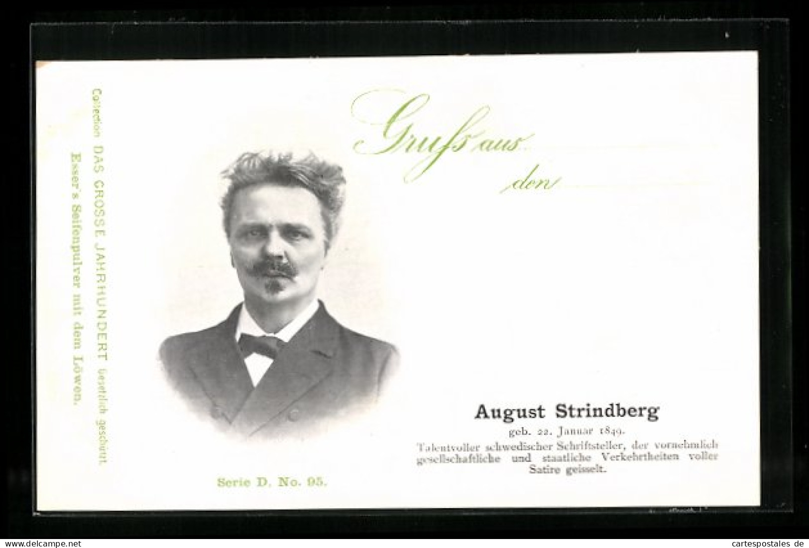 AK Portrait August Strindberg, Schwedischer Schriftsteller  - Writers