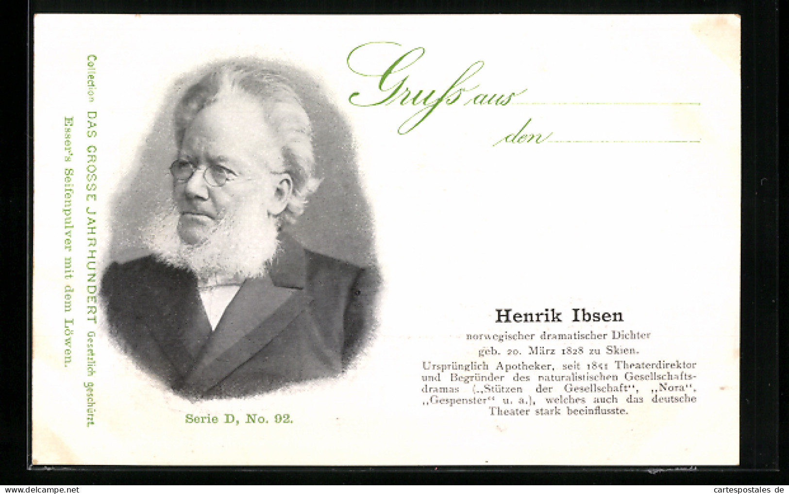 AK Dichter Henrik Ibsen Im Portrait  - Ecrivains