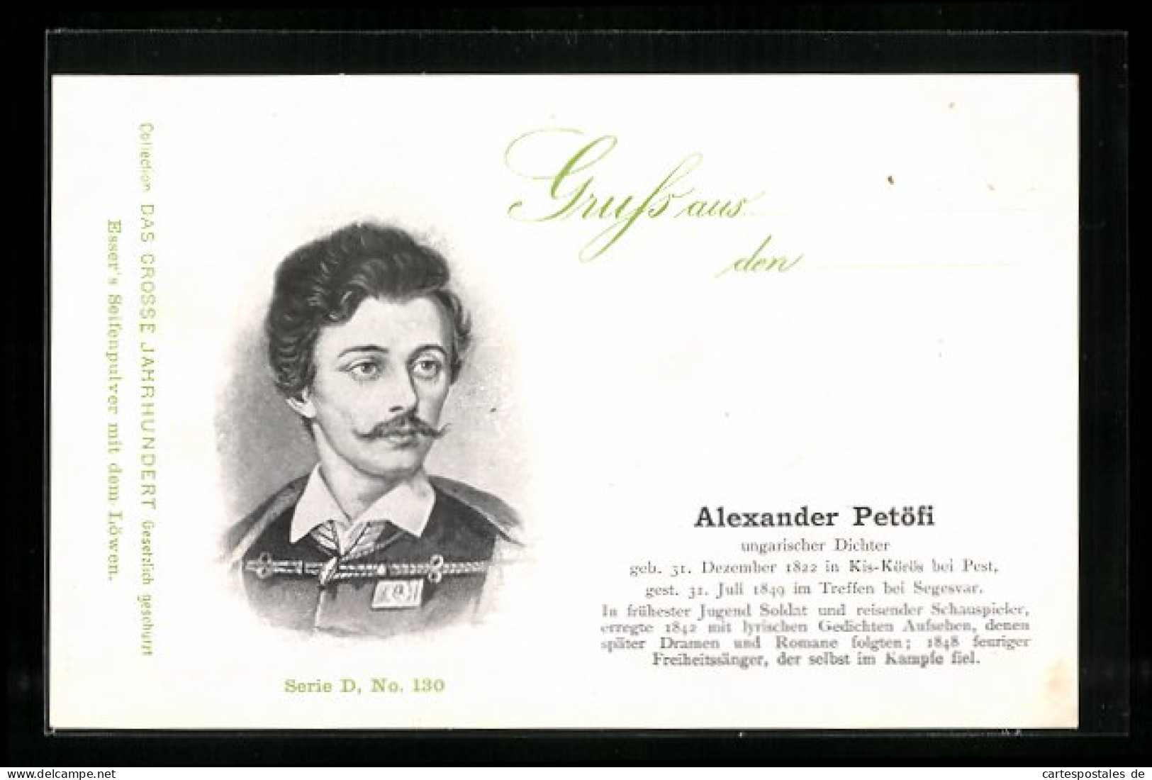 AK Portrait Dichter Alexander Petöfi In Uniform  - Schriftsteller