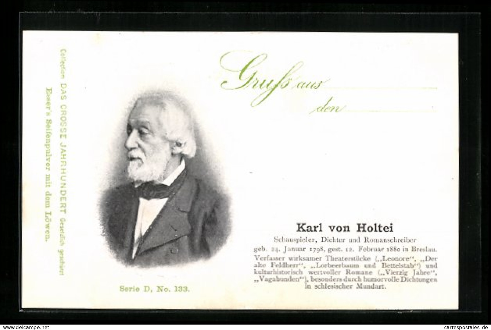 AK Karl Von Holtei, Schauspieler, Dichter Und Romanschreiber  - Writers