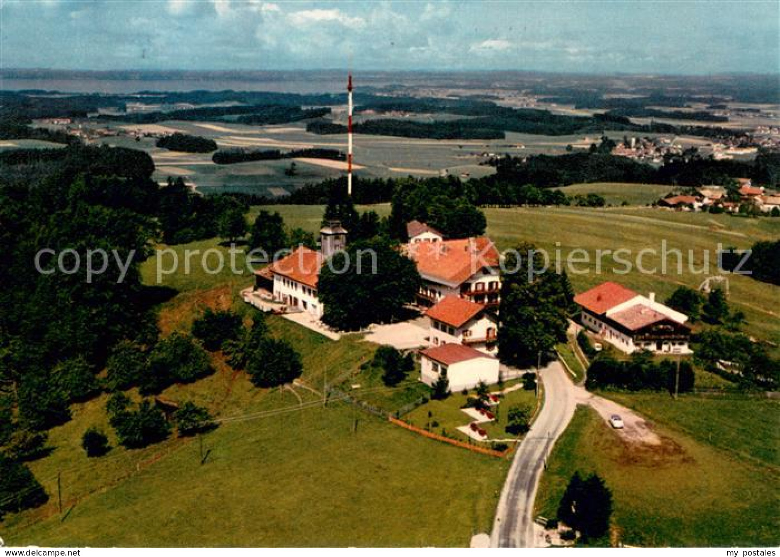 73644786 Traunstein Oberbayern Alpengasthof Hochberg Fliegeraufnahme Traunstein  - Traunstein