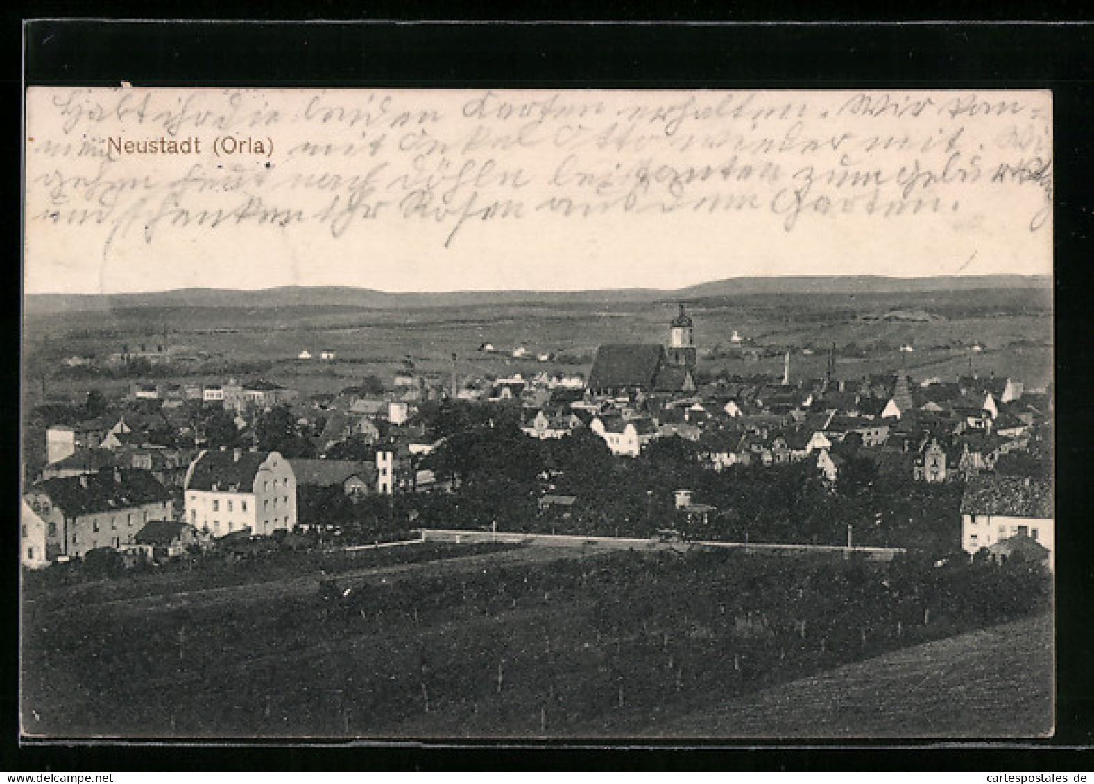 AK Neustadt /Orla, Ortsansicht Mit Kirche  - Neustadt / Orla