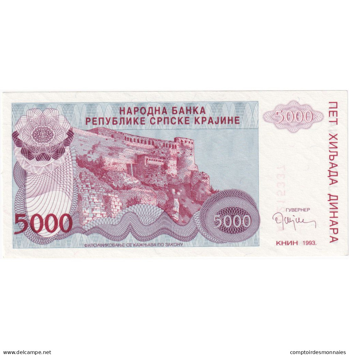 Bosnie-Herzégovine, 5000 Dinara, 1993, KM:149a, NEUF - Bosnien-Herzegowina