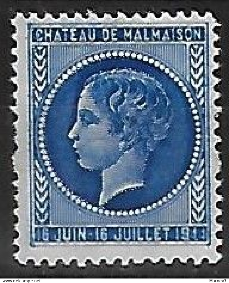 Château De MALMAISON -16 Juin 16 Juillet 44 - ESSAI -  1 Vignette Couleur Bleu - Autres & Non Classés