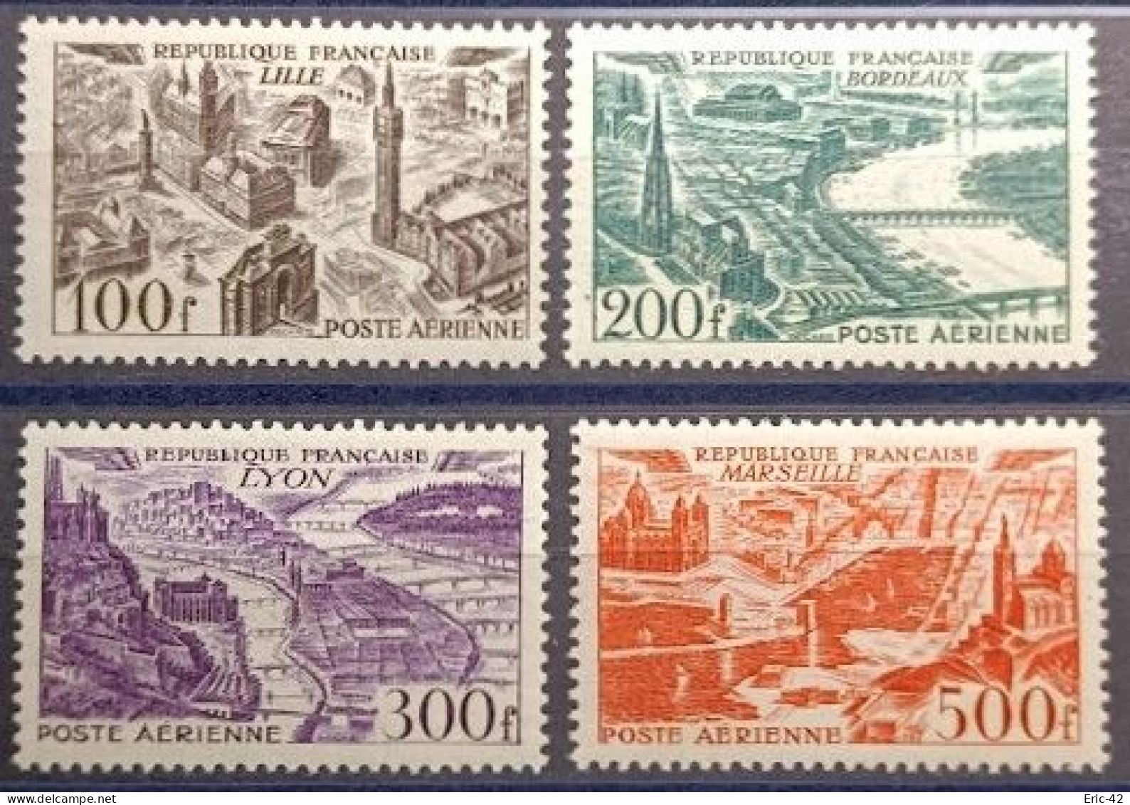 Poste Aérienne N° 24 à 27 Neuf** MNH - Série Des Grandes Villes - Complète 4 Valeurs - - 1927-1959 Mint/hinged