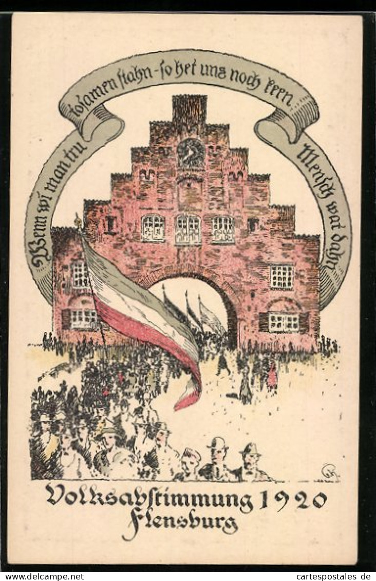 Künstler-AK Flensburg, Erschienen Anlässlich Der Volksabstimmung 1920  - Flensburg