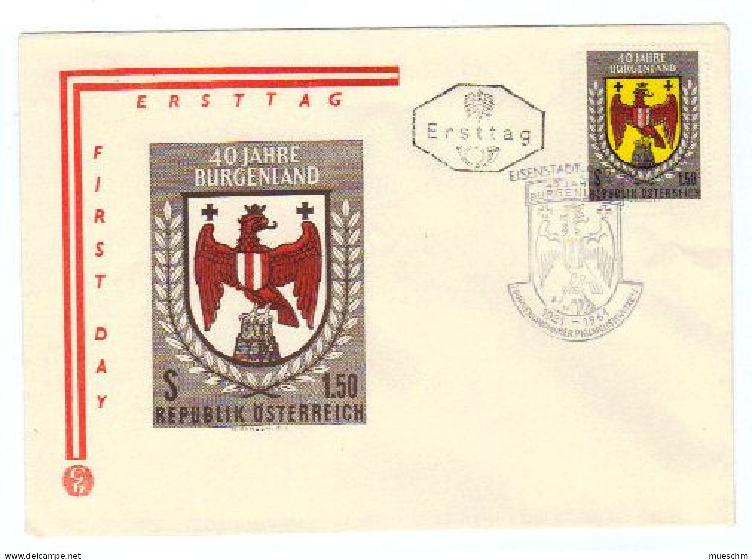 Österreich, 1961, Ersttag "40 Jahre Burgenland" A. Kuvert Mit SStpl., MiNr.1098 (10780X) - FDC