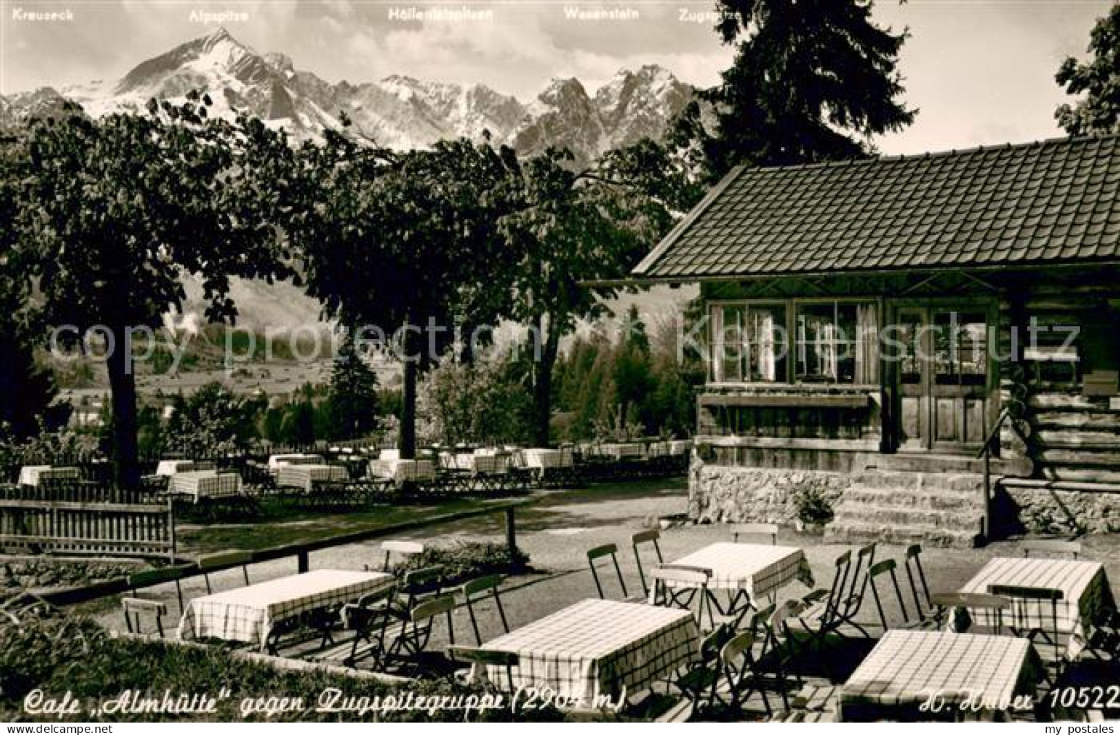 73644154 Garmisch-Partenkirchen Cafe Almhuette Gegen Zugspitzgruppe Wettersteing - Garmisch-Partenkirchen