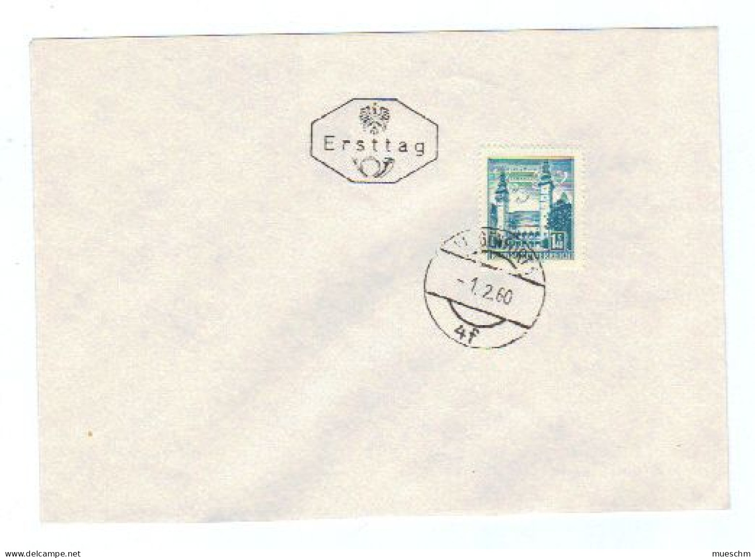 Österreich, 1960, Ersttag Freimarke öS 1,40-Bauwerke A. Kuvert Mit Ortsstempel Klagenfurt, MiNr.1046 (10786X) - FDC