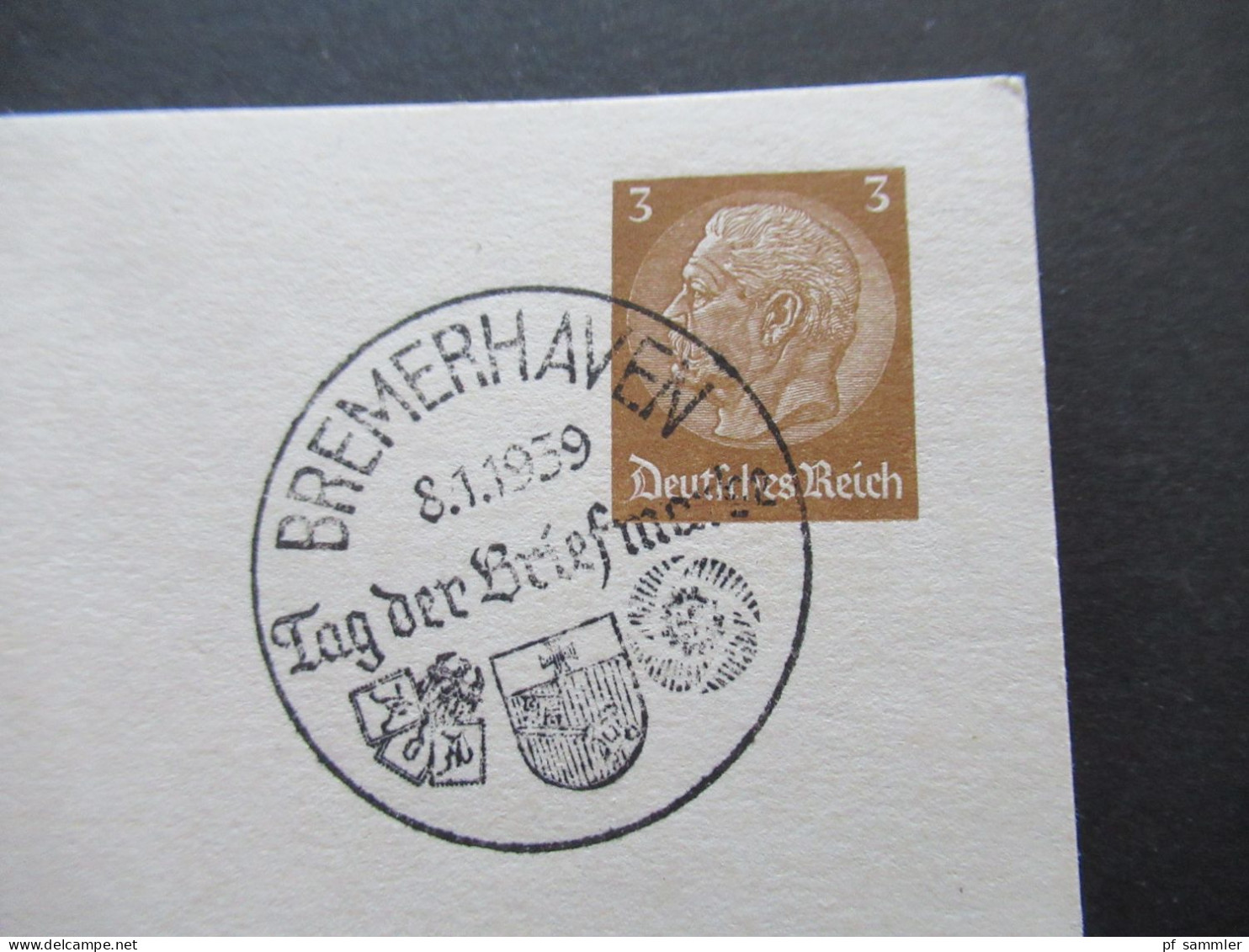 1939 Tag Der Briefmarke Sonder PK P 239 / 01 Mit Sonderstempel Bremerhaven Tag Der Briefmarke Reichsbund Der Philatelist - Postkarten