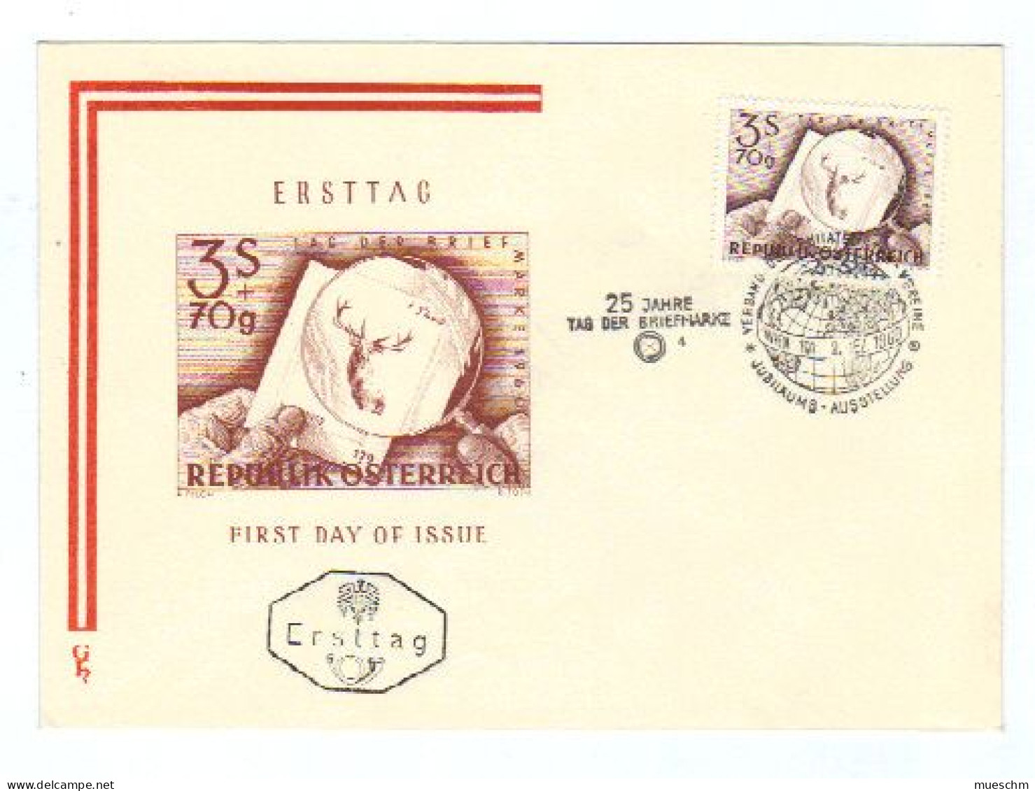 Österreich, 1960 Ersttag "Tag D. Briefmarke" A. Kuvert Mit SStpl., MiNr.1083 (10791X) - FDC