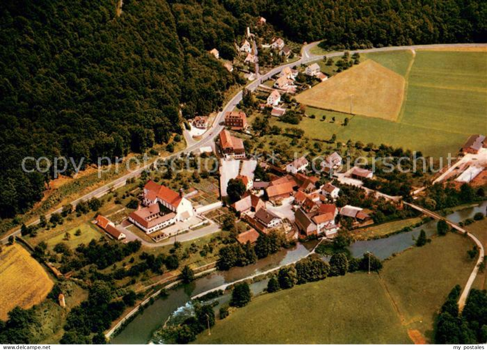 73643978 Gemuenden Main Franziskaner Minoriten Kloster Schoenau Fliegeraufnahme  - Gemünden