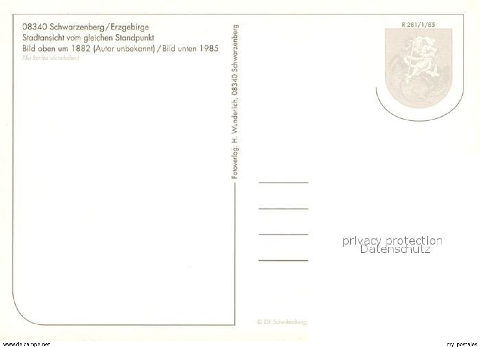 73643936 Schwarzenberg Erzgebirge Staedtebilder Um 1882 Und 1985 Schwarzenberg E - Schwarzenberg (Erzgeb.)
