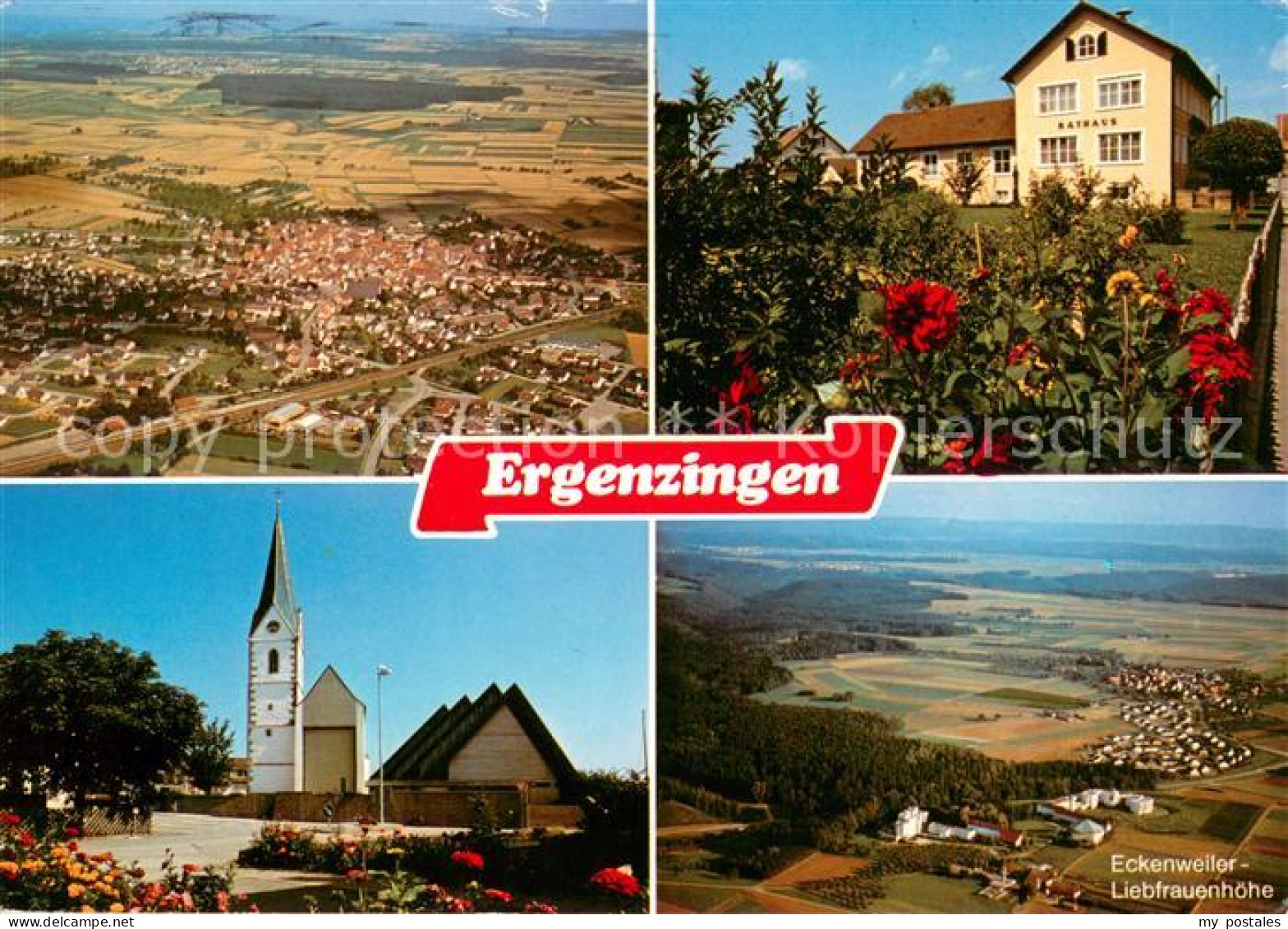 73643865 Ergenzingen Rathaus Kirche Eckenweiler Liebfrauenhoehe Fliegeraufnahme  - Rottenburg